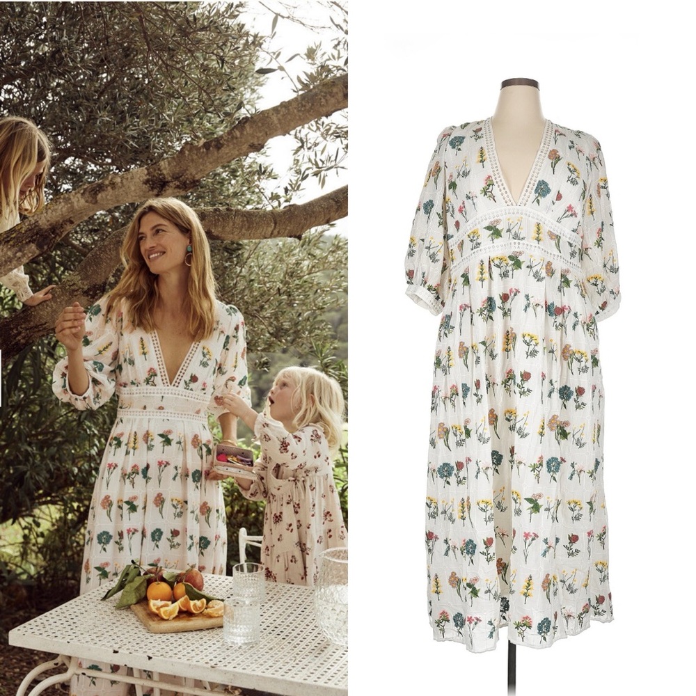 ANTHROPOLOGIE Carla Embroidered Maxi Dress HTF Sz 10
